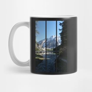 The fabulous alpine lake of Braies in the Dolomites (Bolzano). Lovely place in the Italian Alps. Boats on the water. Reflections in the water. Sunny spring day. Trentino Alto Adige (vertical) Mug